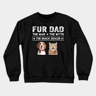 The Man The Myth Men  Dog Cat Father'S Day Crewneck Sweatshirt